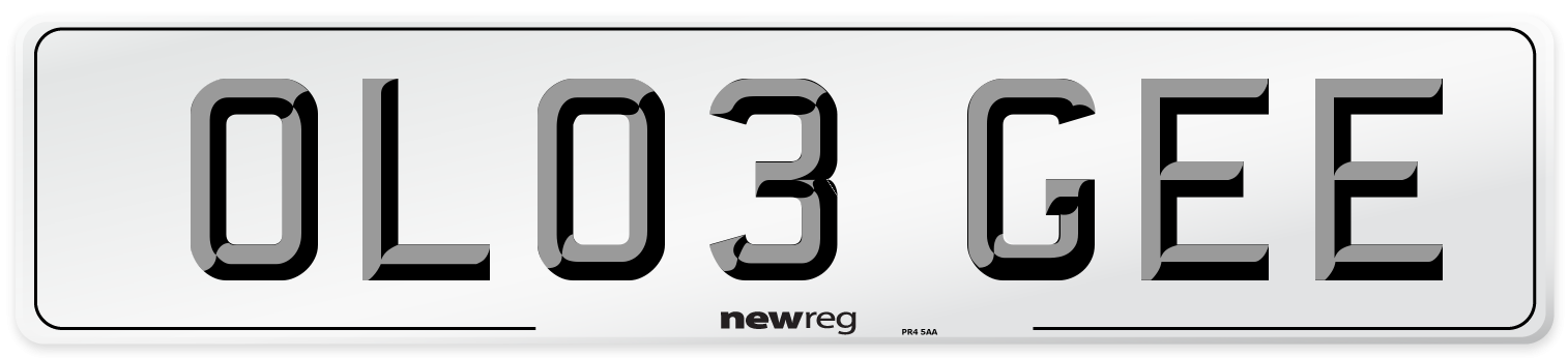 OL03 GEE Number Plate from New Reg